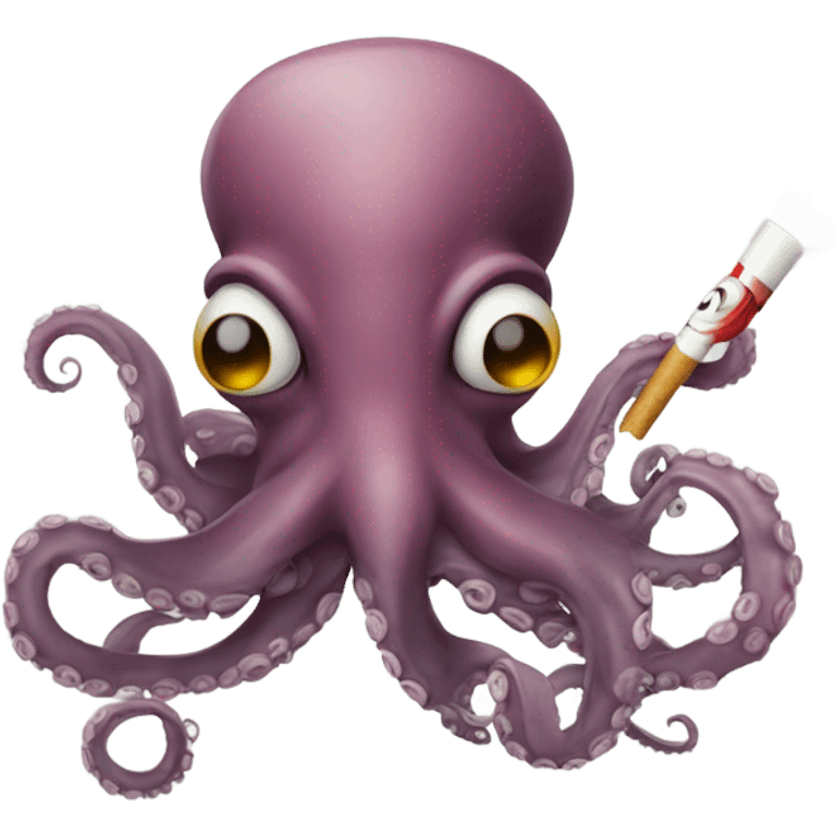 Octopus smoking a cigarette emoji