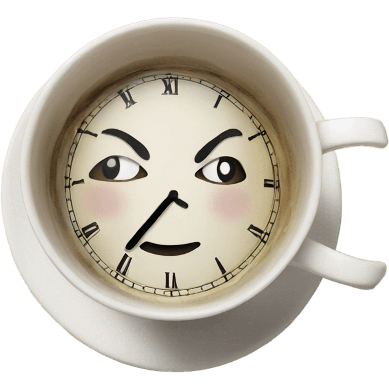 clock inside of a tea cup emoji