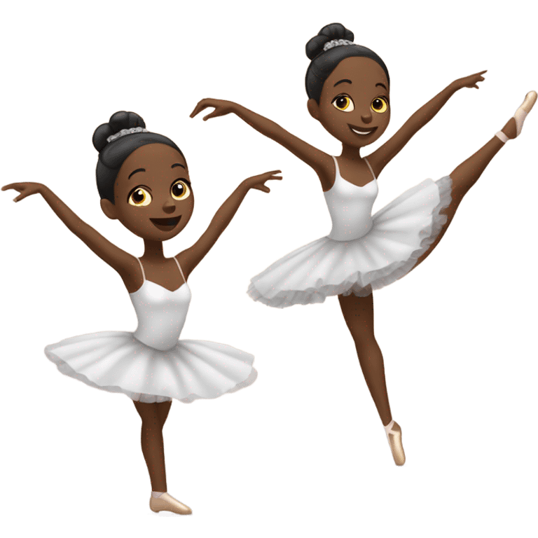 Black ballerinas dancing on stage emoji