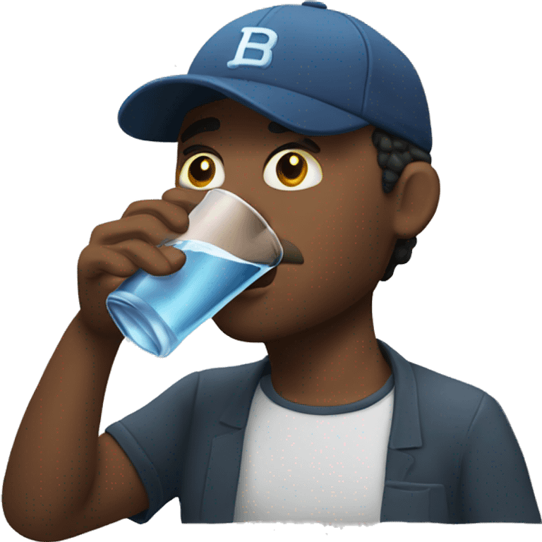 Man chugging a shot of water emoji