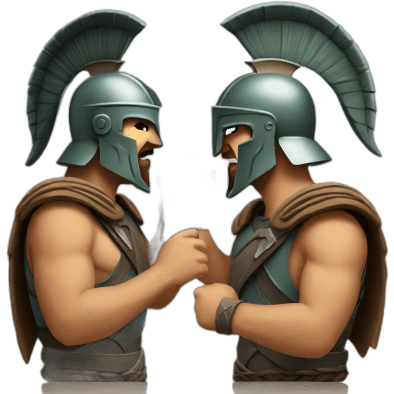 Two Spartans drinking beer emoji