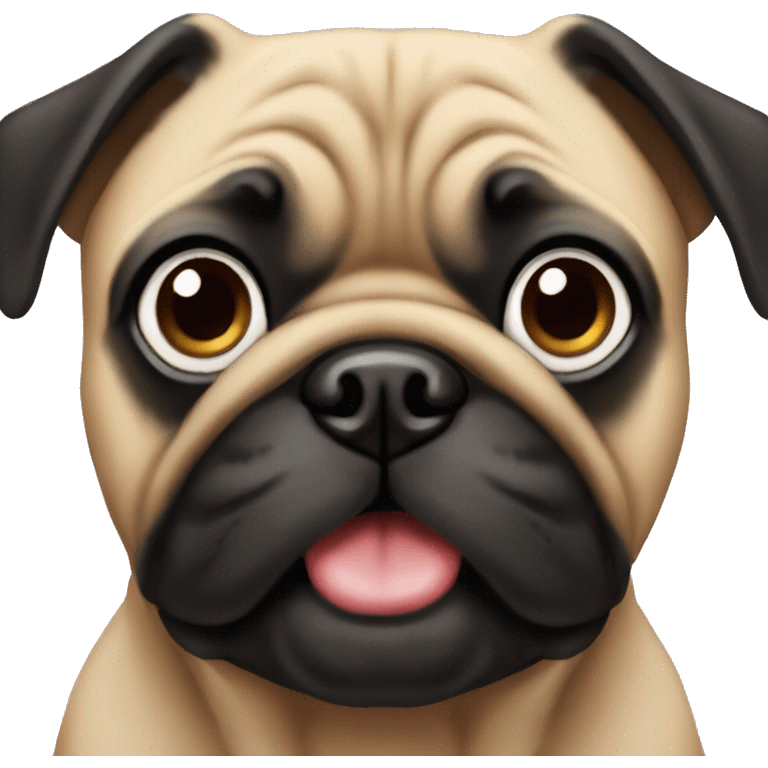 Cute black and tan pug  emoji