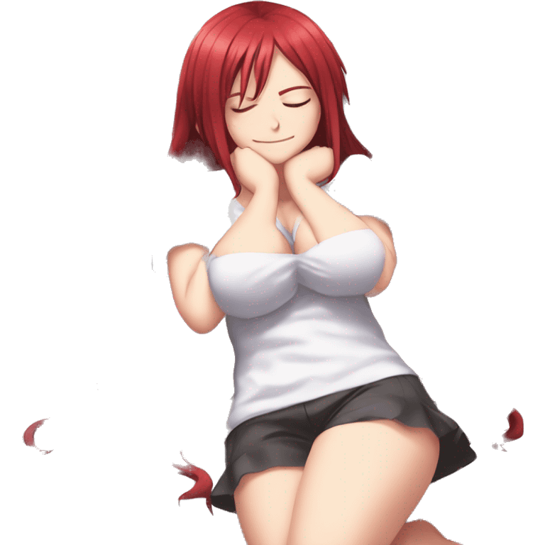 full body sleeping Rias Gremory anime style art emoji