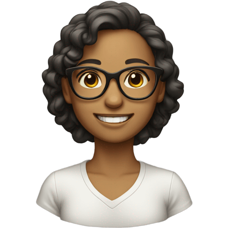 smiling girl with glasses emoji