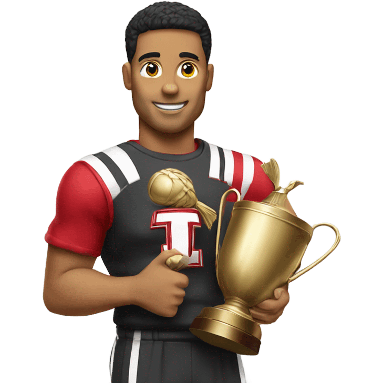 Cornhusker with trophy emoji