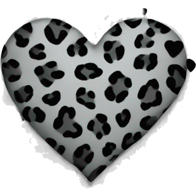 leopard print heart in grey emoji