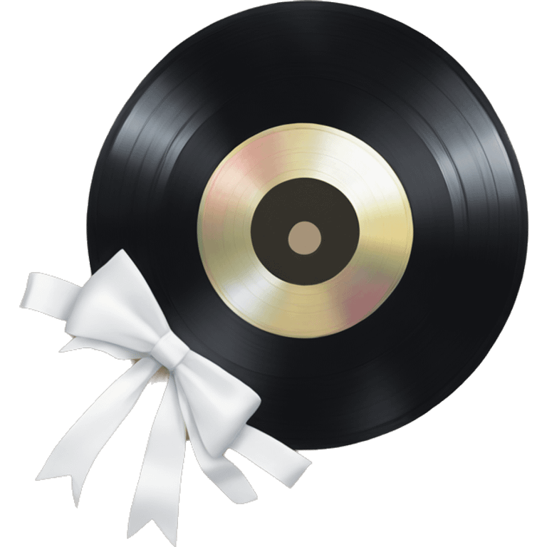  vinyl record with white bow emoji