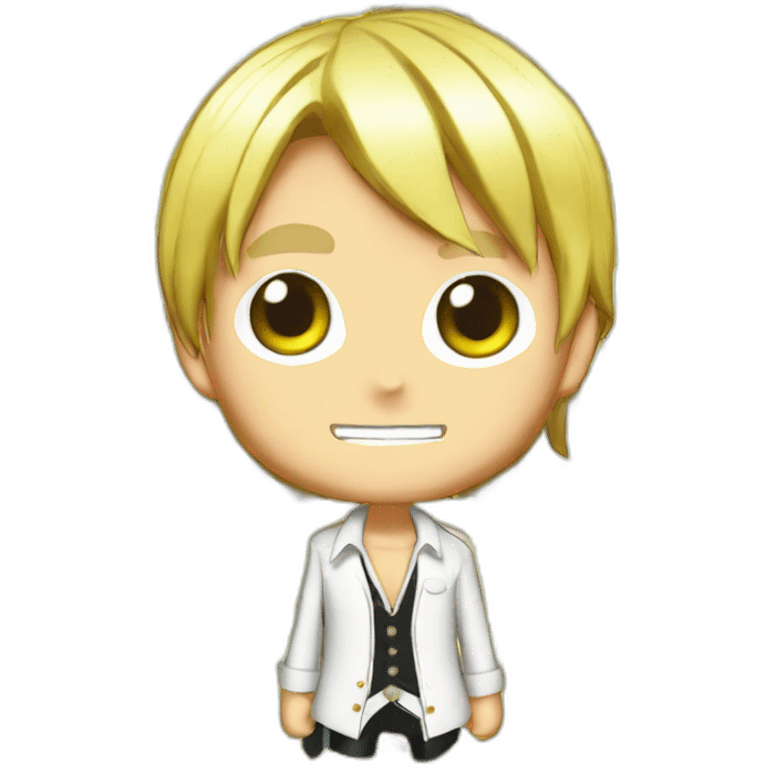 Sanji One piece Chibi en chemise blanche emoji