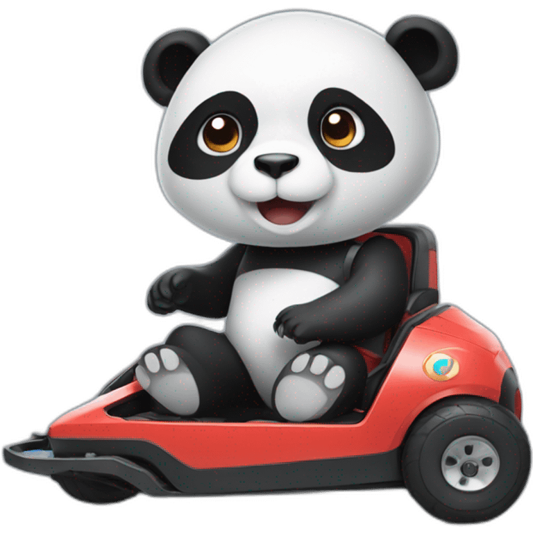 a panda in a hoverkart emoji