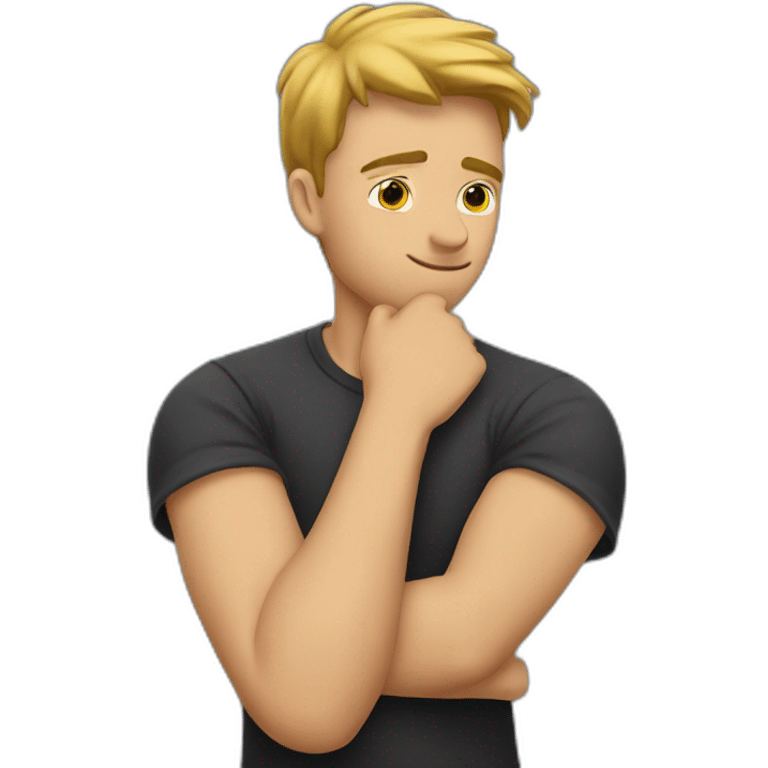 A guy kissing his arm emoji