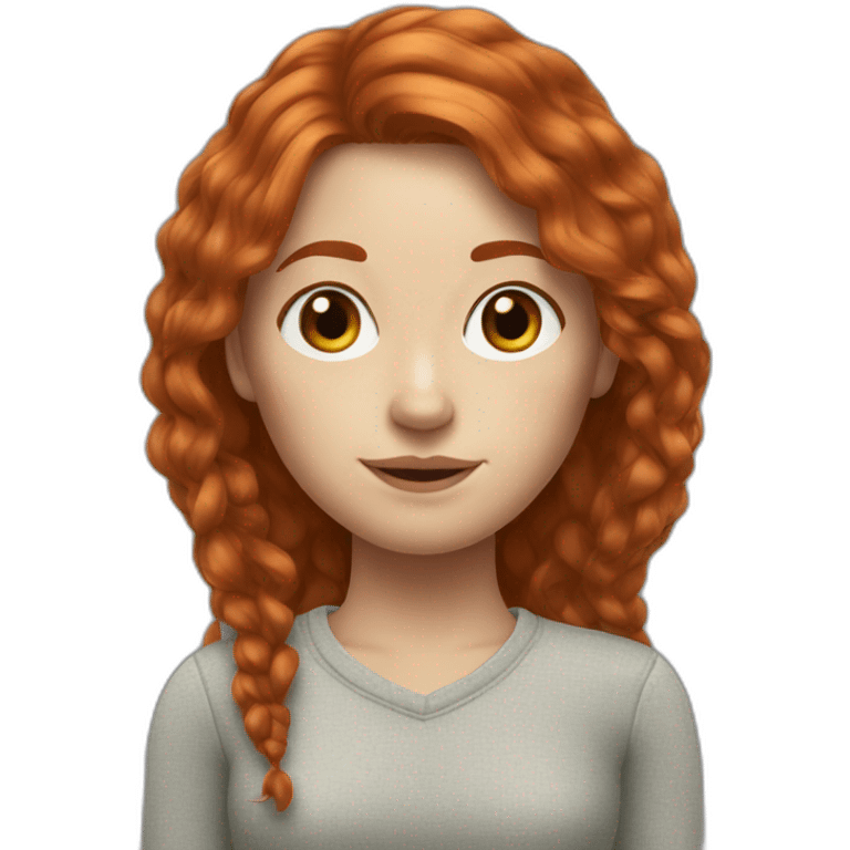 Redhead woman freckles Long hair Center parting emoji