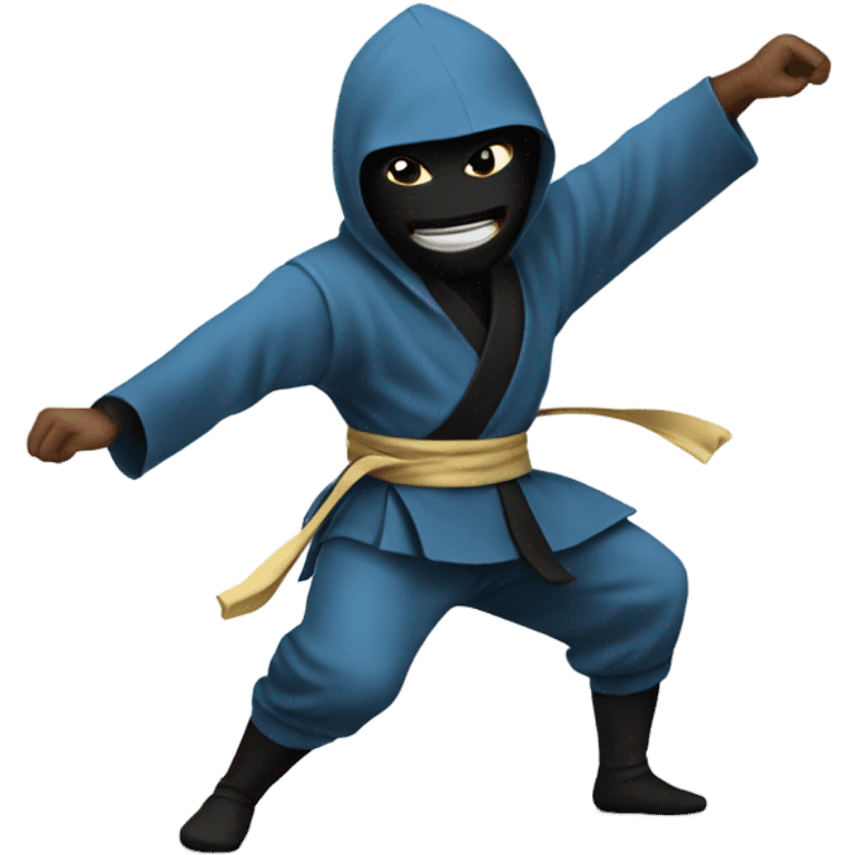 Un ninja bailando en una fiesta emoji