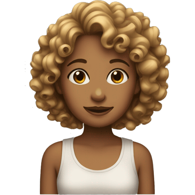 Girl with curly hair  emoji