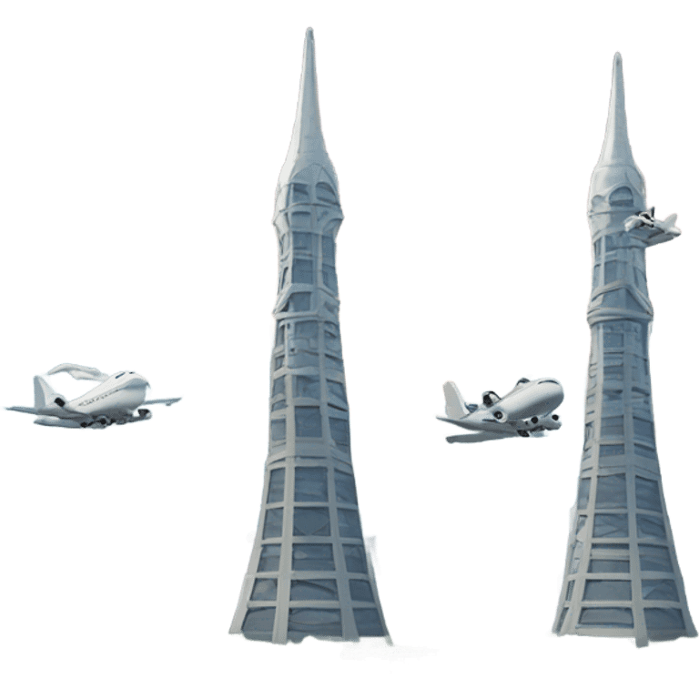 planes with two identical towers emoji