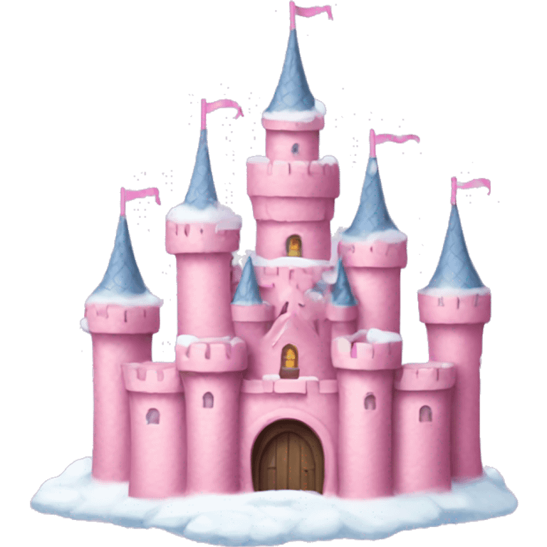  Pink snow castle emoji