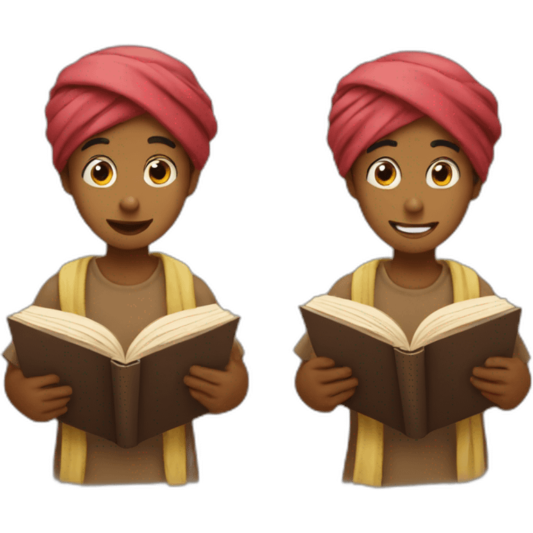 Boy read a book with Turban emoji