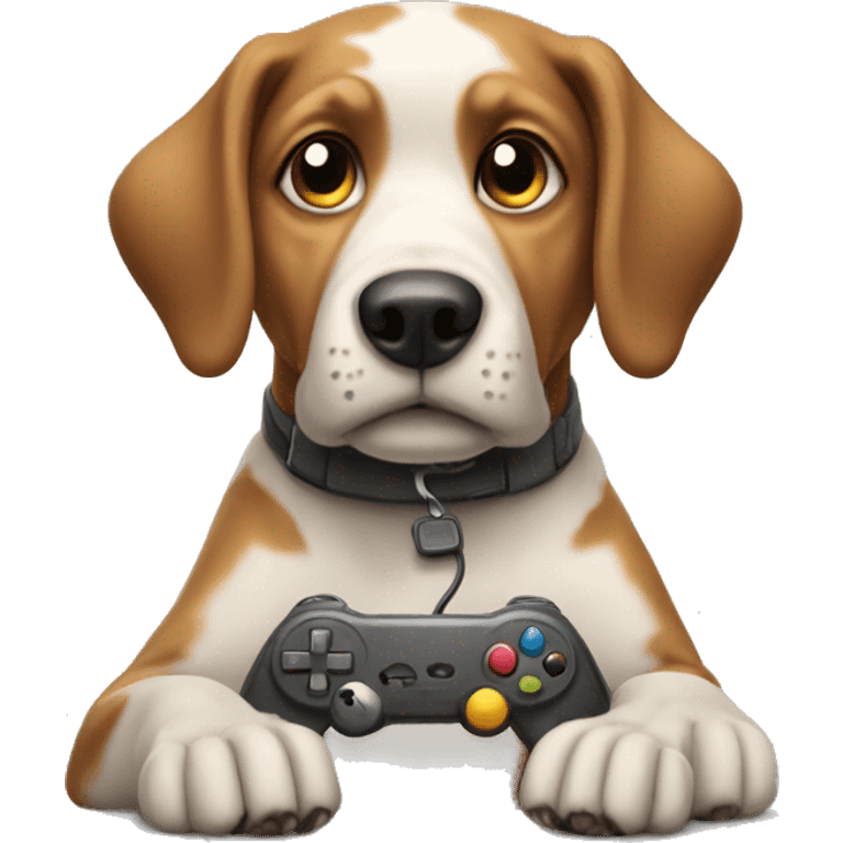 dog playing video games emoji