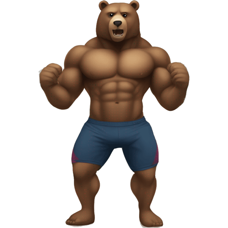 strong bear at gym emoji