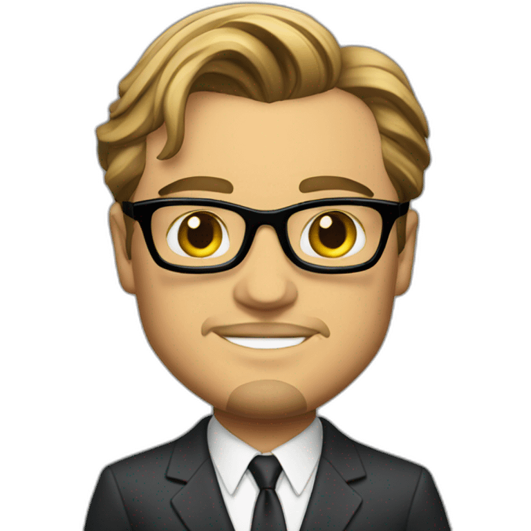 leonardo dicaprio cartoon wearing suit emoji