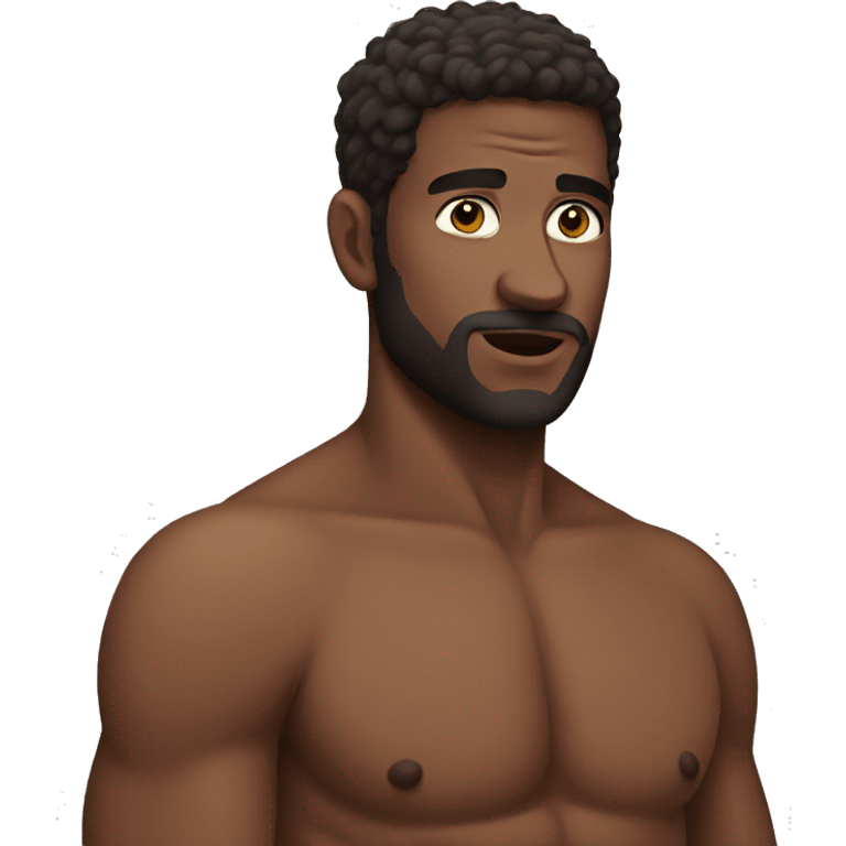 A  shirtless man emoji