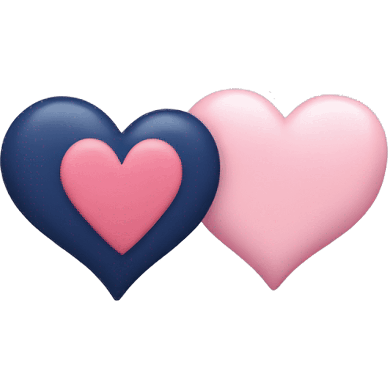 A navy heart and a lightpink heart emoji