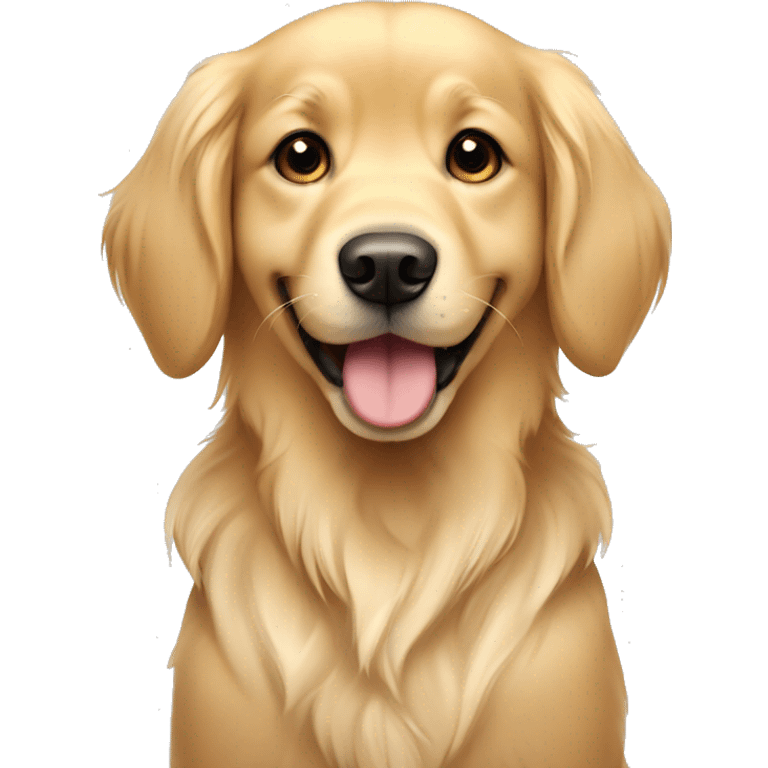 Light Golden Retriever Girl with little smile and Big Black eyes emoji