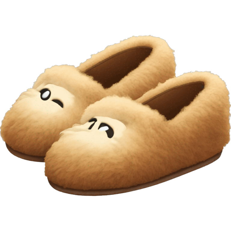 Brown fluffy slippers emoji