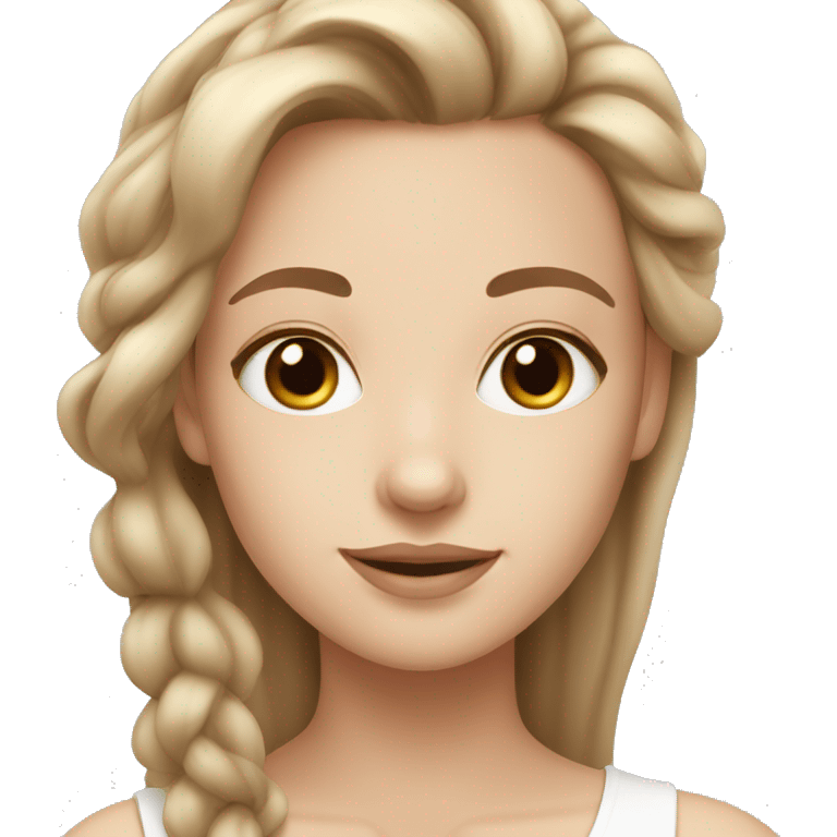 White beautiful girl with light brown hair skin care emoji