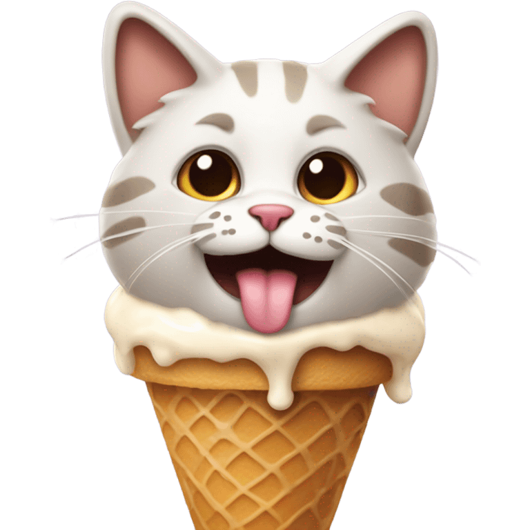 a cat licking ice cream emoji