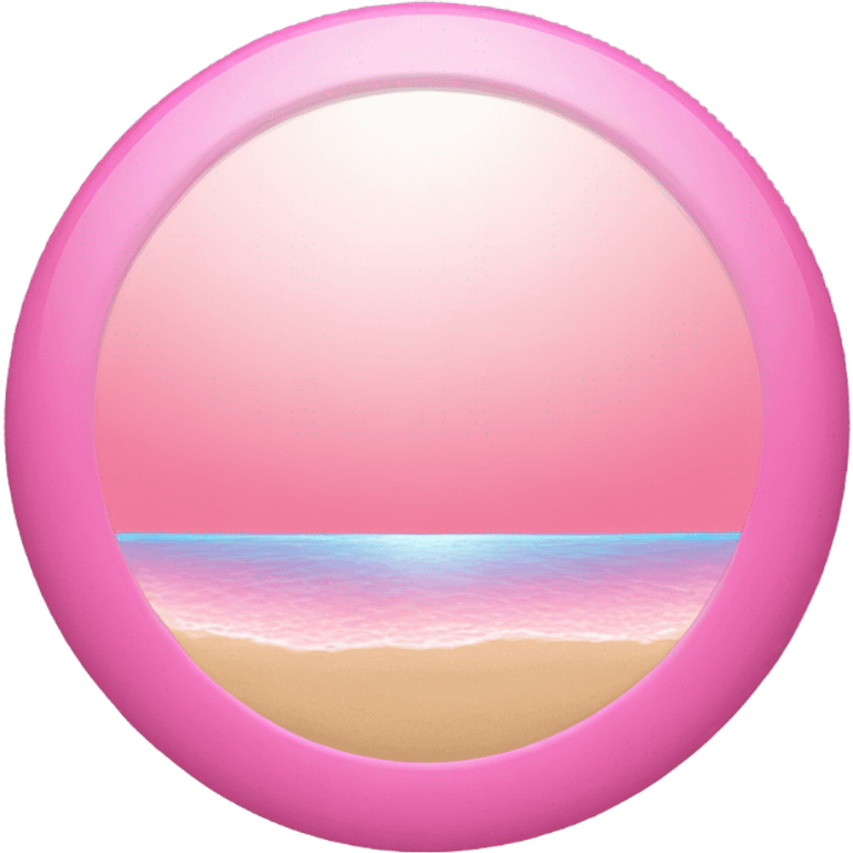 Pink mirror with a beautiful beach reflection emoji