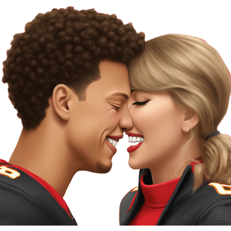 patrick mahomes kissing taylor swift emoji