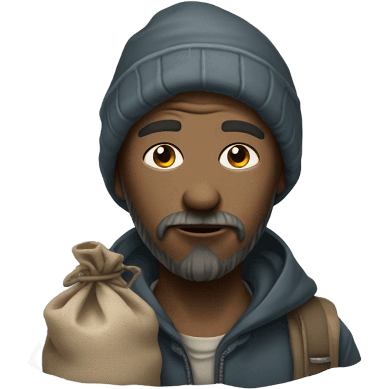 Homeless man with bindle emoji