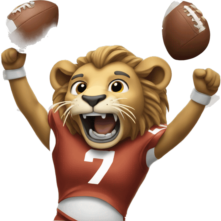 Lion scoring a touchdown  emoji