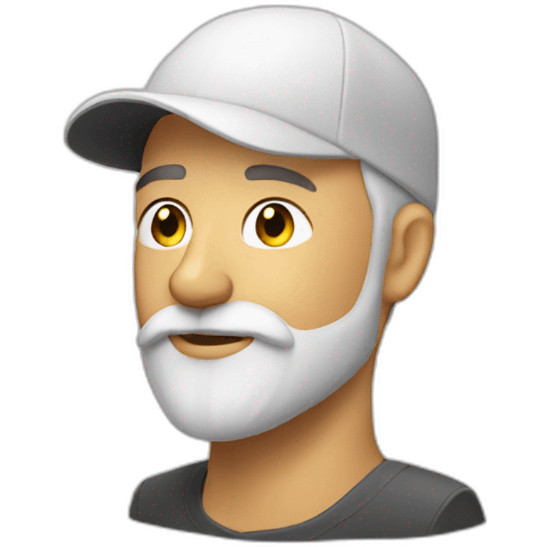 White man beard with cap emoji