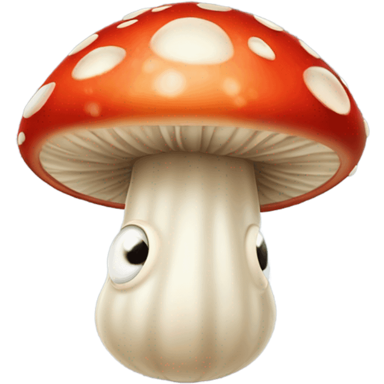 Fly agaric with eyes laughs emoji