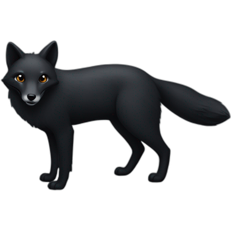 completely black fox emoji