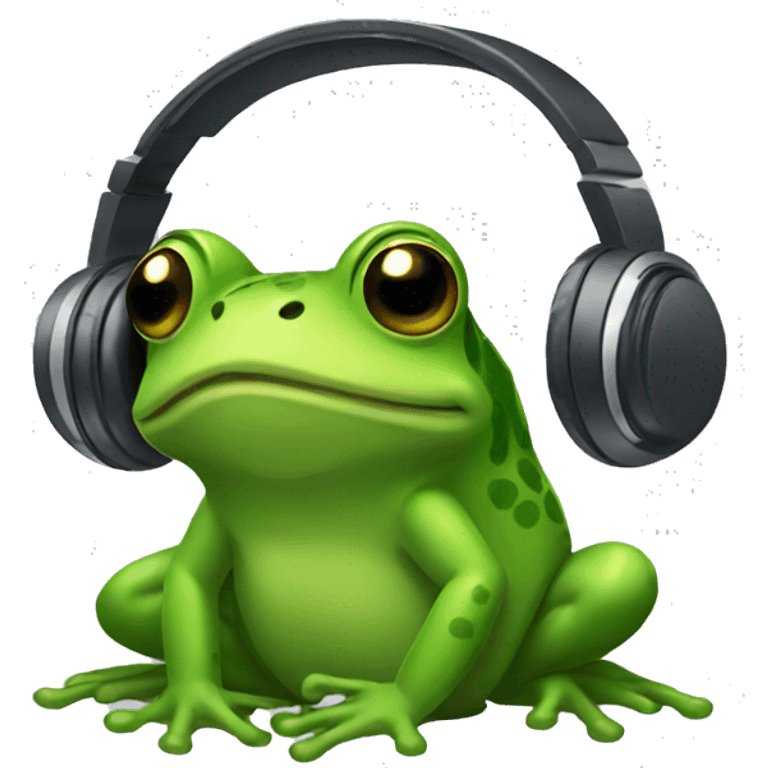 frog wearing headphones emoji