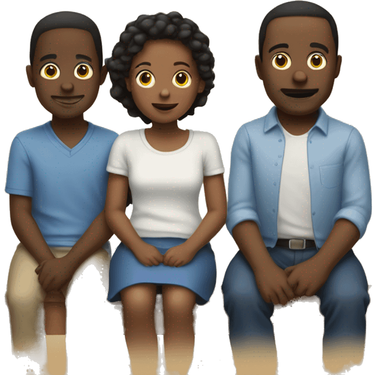 une famille noir de 3 enfants emoji