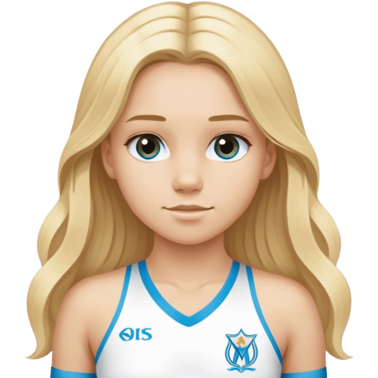 Une fille blonde avec des cheveux longs qui est support Reese de l’olympique de Marseille ￼ emoji