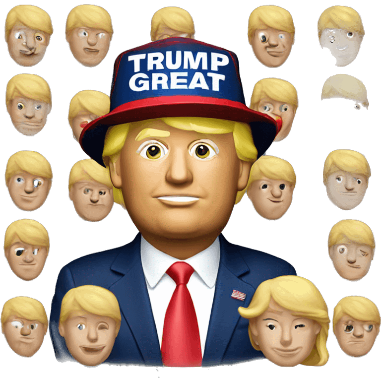 donald trump with a make america great again hat emoji