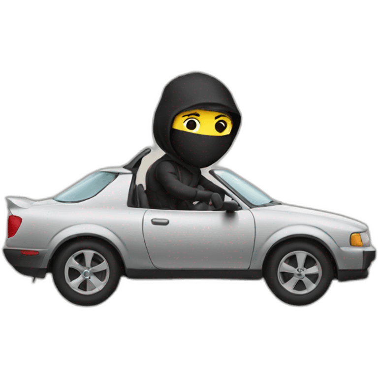 Ninja riding a car emoji