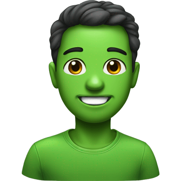 Green i Mac cute cartoon emoji