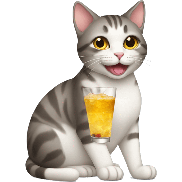 cat with a drink emoji