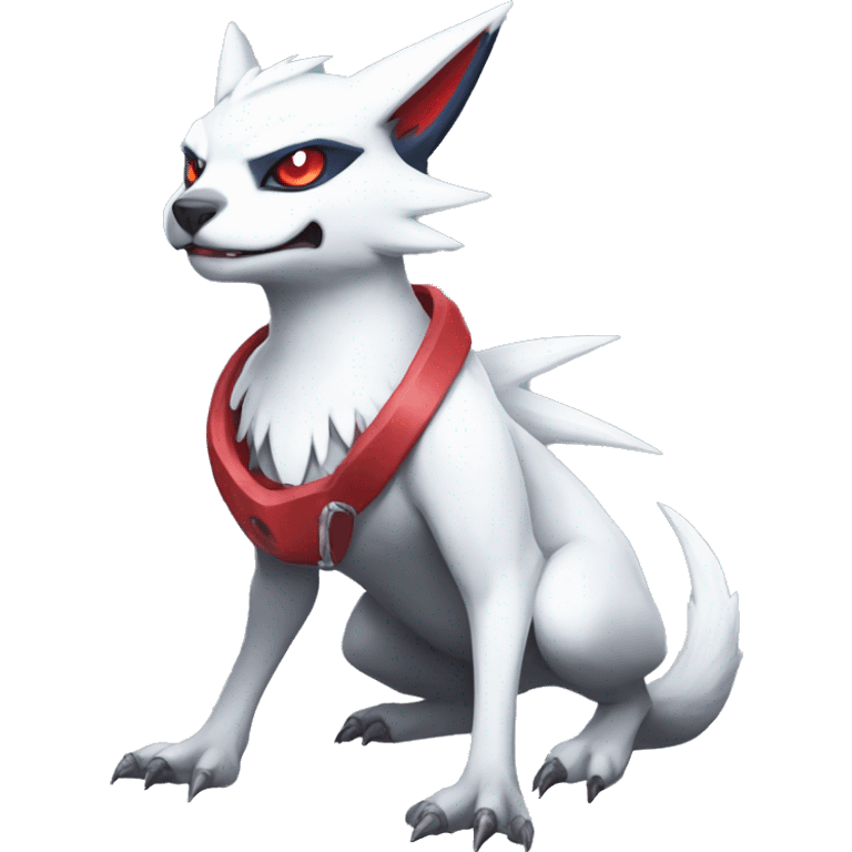 Cool Edgy Nargacuga-Absol-Zangoose-Sneasel-Quilava with a collar on, full body emoji