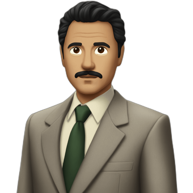 Season 3 Javier Peña from Narcos in a suit emoji