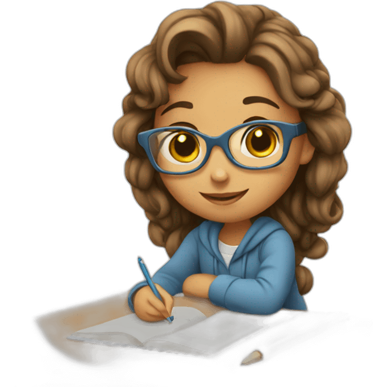 GIRL STUDYING CUTE emoji