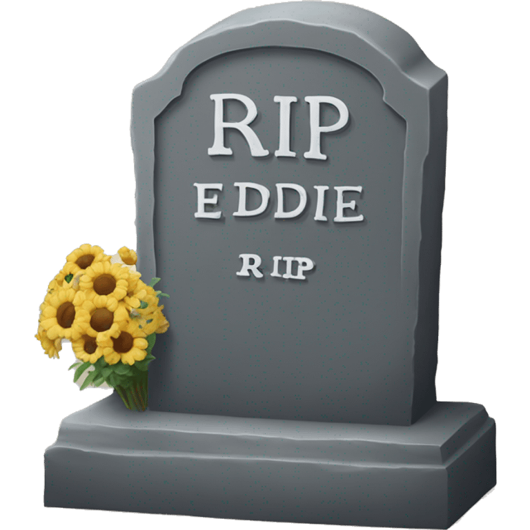 Tombstone that says RIP Eddie emoji