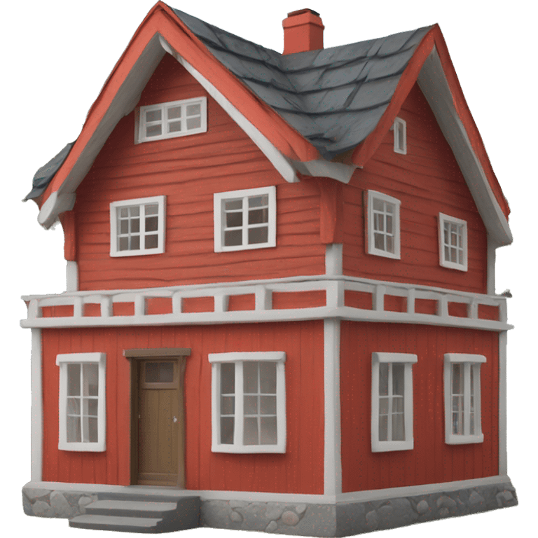 Small Swedish Falun red House  emoji