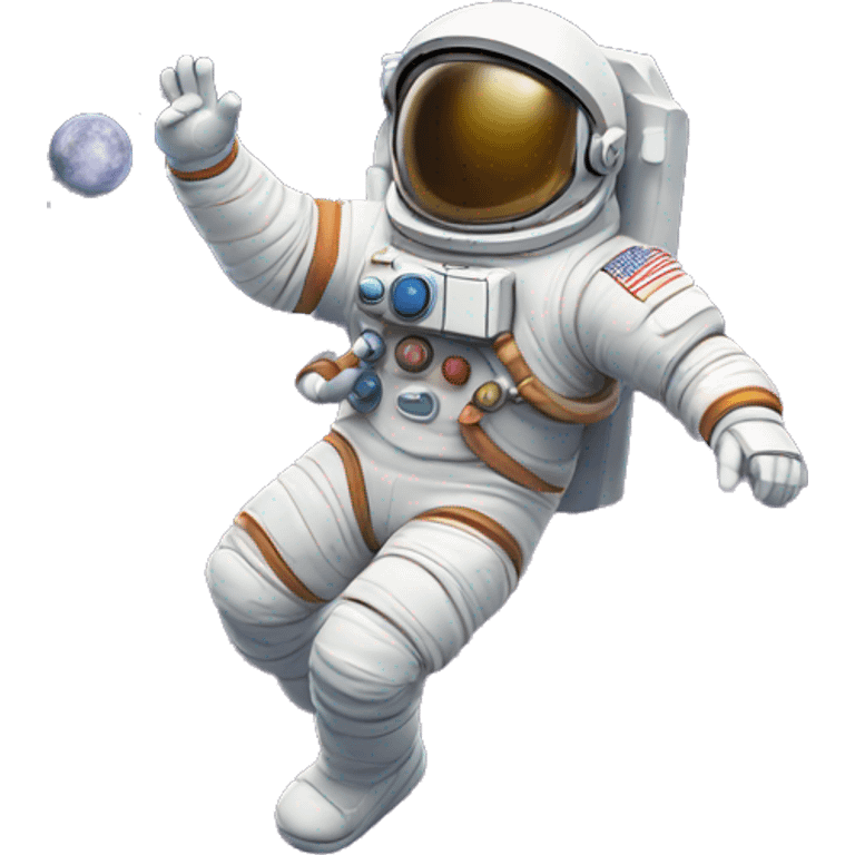 a little cartoony astronaut called astro jumping happily emoji