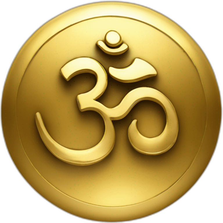 Om symbol in a rich gold color, with a slight vibration no background emoji